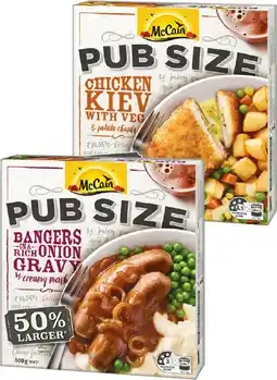 IGA McCain Pub Size Frozen Meal 480‑500g Selected Varieties offer
