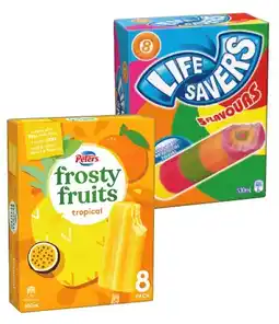 IGA Life Savers Ice Block 8 Pack or Frosty Fruits 6-8 Pack Selected Varieties offer