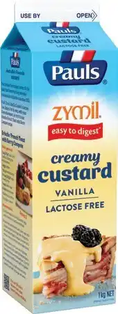 IGA Pauls Zymil Lactose Free Vanilla Custard offer