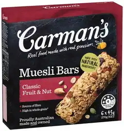 IGA Carman’s Nut Bars Selected Varieties offer
