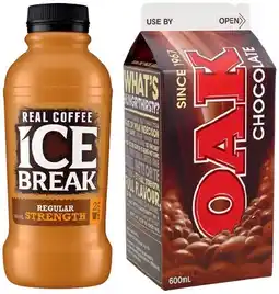 IGA Ice Break Real Coffee 500mL or Oak Flavoured Milk 600mL Selected Varieties offer