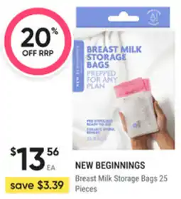 healthylife New beginnings breast milk storage bags offer