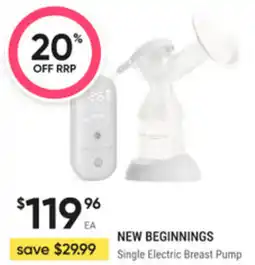 healthylife New beginnings single electric breast pump offer