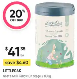 healthylife Littleoak goat's milk follow on offer