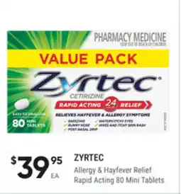 healthylife Zyrtec allergy & hayfever relief rapid acting offer