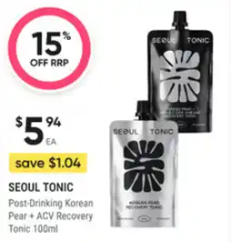 healthylife Seoul tonic post-drinking korean pear + acv recovery offer