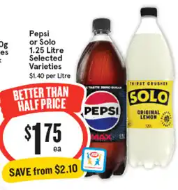 IGA Pepsi or Solo Selected Varieties offer