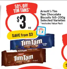 IGA Arnott's TimTam Chocolate Biscuits Selected Varieties offer