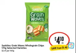 IGA Sunbites grain waves wholegrain chips selected varieties offer