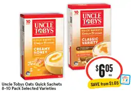 IGA Uncle Tobys Oats Quick Sachets offer