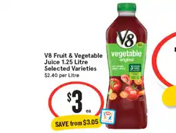 IGA V8 fruit & vegetable vegetable juice offer