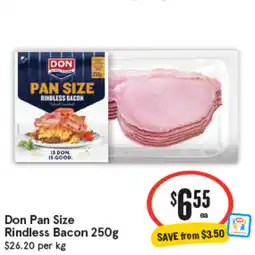 IGA Don pan size rindless bacon offer