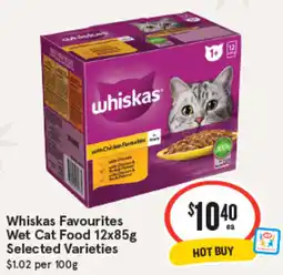 IGA Whiskas favourites wet cat food offer