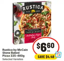IGA Rustica by mccain stone baked pizza offer