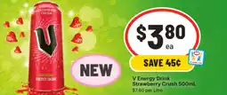 IGA V energy drink strawberry crush offer