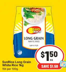 IGA Sunrice long grain white rice offer