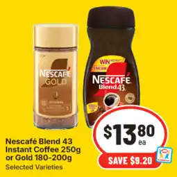 IGA Nescafé blend 43 instant coffee or gold offer