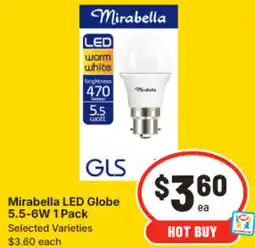 IGA Mirabella led globe 5.5-6w offer
