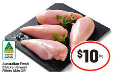 IGA Australian fresh chicken breast fillets skin off offer