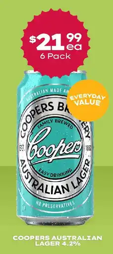 Thirsty Camel Coopers australian lager 4.2% offer
