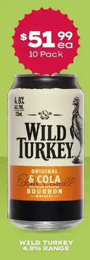 Thirsty Camel Wild turkey 4.8% range offer