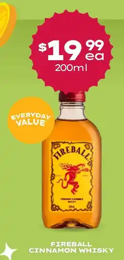Thirsty Camel Fireball cinnamon whisky offer