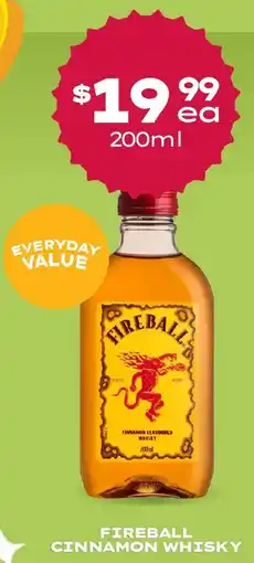 Thirsty Camel Fireball cinnamon whisky offer