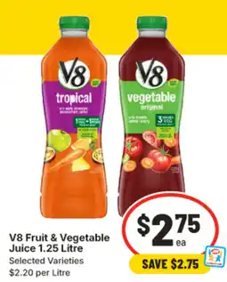 IGA V8 fruit & vegetable juice offer