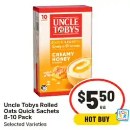 IGA Uncle tobys rolled oats quick sachets offer