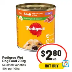 IGA Pedigree wet dog food offer