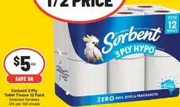 IGA Sorbent 3 ply toilet tissue offer
