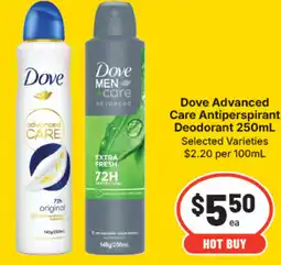 IGA Dove advanced care antiperspirant deodorant offer