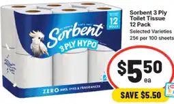 IGA Sorbent 3 ply toilet tissue offer
