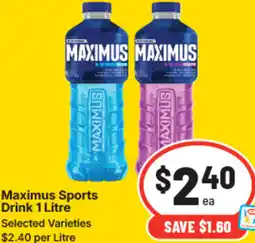 IGA Maximus sports drink offer
