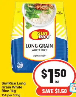 IGA Sunrice long grain white rice offer