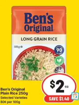 IGA Ben's original plain rice offer