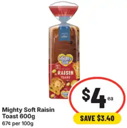 IGA Mighty soft raisin toast offer