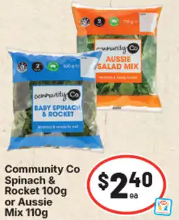 IGA Community co spinach & rocket or aussie mix offer