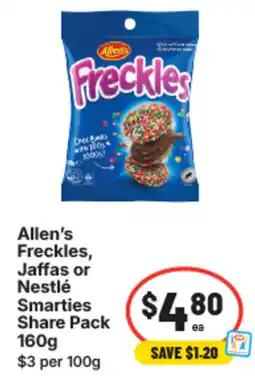 IGA Allen's freckles jaffas or nestlé smarties offer