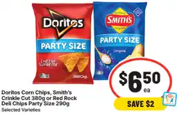 IGA Doritos corn chips, smith's crinkle cut offer
