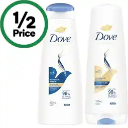 Woolworths Dove Shampoo or Conditioner 350ml offer