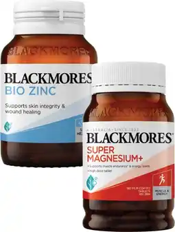Coles Blackmores Super Magnesium+ Tablets 180 Pack or Bio Zinc Tablets 168 Pack offer