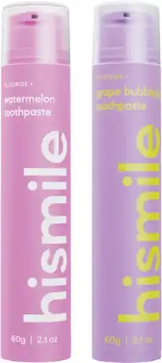 Coles Hismile Toothpaste Grape Bubblegum or Watermelon 60g offer
