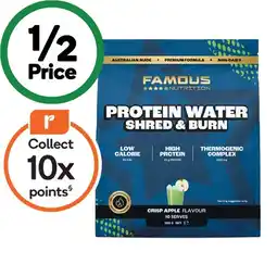 Woolworths Famous Nutrition Protein Water Shred & Burn offer