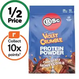 Woolworths Bsc violet crumble protein powder offer