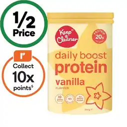 Woolworths Keep it cleaner daily boost protein powder offer
