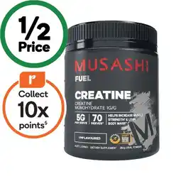 Woolworths Musashi creatine unflavoured offer