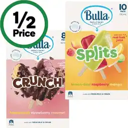 Woolworths Bulla Everyday or Variety Ice Cream Multipacks 472-750ml Pk 8-14 offer