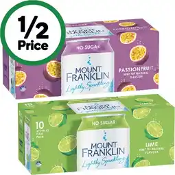 Woolworths Mount Franklin Lightly Sparkling Water offer