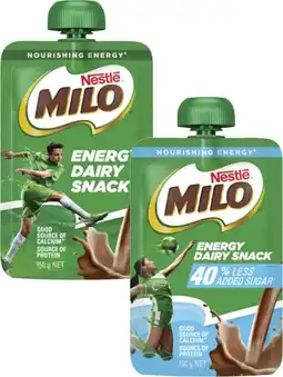 Coles Nestlé Milo Energy Dairy Snack Pouch offer